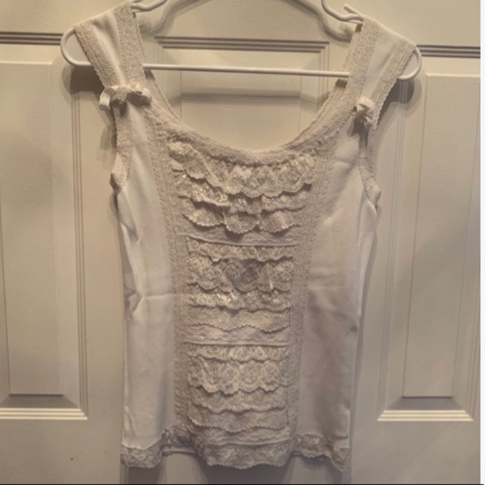 White Tank Top with Lace